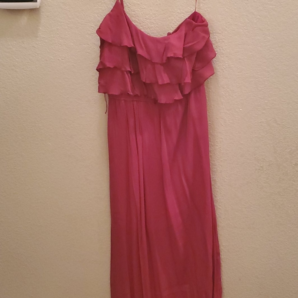 NWT American Rag Pink Maxi Dress - L - Ruffle Coquette Cottagecore